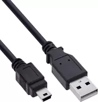 InLine USB 2.0 Mini laidas, USB-A male į Mini-B male, juodas, 5 m