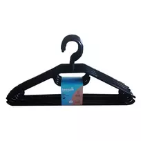 KEEEPER Arvid plastikiniai drabužių pakabukai, 10 vnt. rinkinys, 40 x 22 x 6,2 cm, juodi