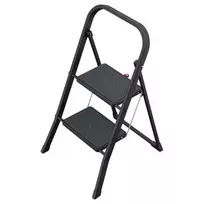 HAILO K44 StandardLine sulankstomas laiptelis su apsaugine rankena, 2 pakopos, plieninis, juodas, 150 kg
