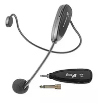 Stagg SUW 12H-BK UHF belaidė ausinių mikrofono sistema su kūno siųstuvu ir stacionariu imtuvu, 12 kanalų, juoda