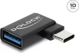 Delock USB 10Gbps USB Type-C™ (vyriškas) į USB Type-A (moteriškas) adapteris, kairės pusės kampu