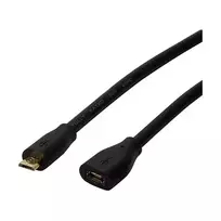 LogiLink CU0121 USB 2.0 Micro-B prailginimo laidas, 1 m, juodas