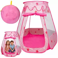LEAN TOYS vaikų žaidimų palapinė, sausas baseinas, kamuolių baseinas, sodo kambarys, žvaigždės, rožinė