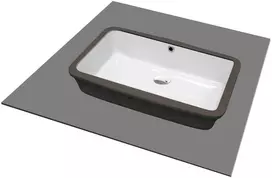 DEANTE Como keraminė po stalviršiu montuojama praustuvė 125 mm dubens gylio, balta blizgi