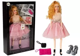 LEAN TOYS Model lėlė, šviesiaplaukė 28 cm, rankinė, aukštakulniai