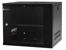 EMITER EM/SH02B5409-08 19 inch 9U sieninis tinklo spintelė, stiklinės durelės, 550x450x455 mm, juoda
