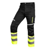 NEO TOOLS 81-795-S įspėjamieji darbiniai šortai juodi/geltoni, dydis S