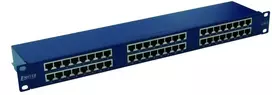EMITERNET 19 colių 48xRJ45 STP Cat.6 (1U) patch panelis su lentyna, mėlynas