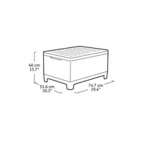 Keter Scandi Storage Table – sodo staliukas / daiktadėžė, pilkas