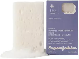 Esponjabon neutralus bekvapis valomasis ir šveičiamasis masažinis muilo kietukas veidui ir kūnui, 120 g