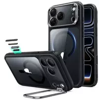 Dėklas ESR CLASSIC HYBRID KICKSTAND MagSafe iPhone 17 Pro Max / 18 Pro Max SKAIDRUS/juodos spalvos