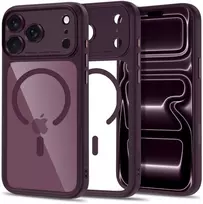Dėklas TECH-PROTECT MAGPEAK MagSafe CC iPhone 17 Pro Max / 18 Pro Max TAMSIAI VYŠNINĖ/SKAIDRI
