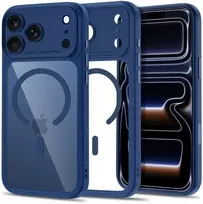 Dėklas TECH-PROTECT MAGPEAK MagSafe CC iPhone 17 Pro Max / 18 Pro Max TAMSIAI MĖLYNAS/SKAIDRUS