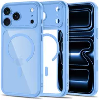 Dėklas TECH-PROTECT MAGPEAK MagSafe CC iPhone 17 Pro Max / 18 Pro Max ŠVIESIAI MĖLYNAS/SKAIDRUS