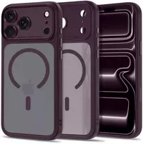 Dėklas TECH-PROTECT MAGPEAK MagSafe CC iPhone 17 Pro Max / 18 Pro Max MATINIS TAMSIAI VYŠNINIS