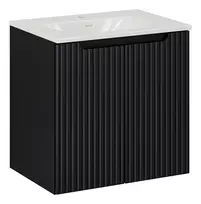 Pakabinama vonios spintelė su praustuvu Nova Black, 60 cm, juoda
