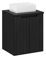 Pakabinama vonios spintelė su stalviršiu ir praustuvu Nova Black, 50 cm, juoda