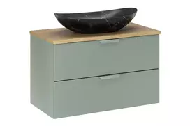 Pakabinama vonios spintelė su stalviršiu ir praustuvu Aster Green, 80 cm, žalia