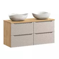 Pakabinamas vonios baldų komplektas Ocean Beige, 120 cm, smėlinė