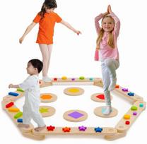Siairo medinis balanso baras su balanso akmenimis, skirtas naudoti patalpose ir lauke, tinkamas vaikams, laisvai kombinuojamas, montessori balanso lentos, gimnastikos kliūčių ruožo žaislas mergaitėms ir berniukams