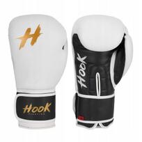 Bokso pirštinės Hook Fighting Ready to Fight odinės baltos 12oz