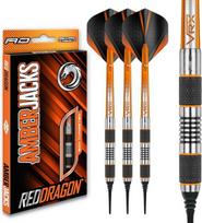 Red Dragon Amberjack serijos profesionalūs smiginiai su minkštais antgaliais, 18 g, su plunksnomis ir kotais