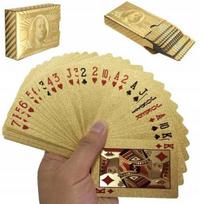 Žaidimo kortos 54 auksinės klasikinės kaladės lankstus plastikas pokerio tūkstančiui