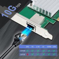 Glotrends St7443 10gb rj45 ethernet tinklo plokštė su marvell aqc113 valdikliu, pcie 4.0 x1/3.0 x4 sąsaja, palaiko mac os/windows/linux/esx