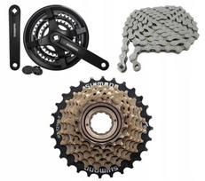 Shimano 6 pavarų pavaros komplektas, švaistiklis 42t + laisvoji pavara + grandinė hg40, pavara 3x6