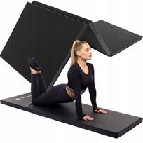 Sulankstomas gimnastikos čiužinys 180x60x5 cm, juodas