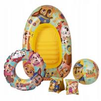 Paw Patrol rinkinys: pripučiamas pontonas, plaukimo ratas, rankovės, kamuolys Skye ir Marshall