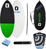 Circle One Green epoksidinio stiklo pluošto skimboard'o rinkinys - su krepšiu, vašku, uodegos padu ir lanku