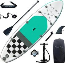 Aqua Plus 15 cm storio pripučiamas Sup lenta, tinkama visų lygių įgūdžiams, irklentė, irklas, pompa, Isup kelioninė kuprinė, pavadėlis, peties diržas, jaunimui, suaugusiems
