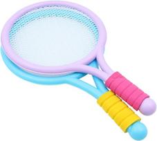 Pofet teniso raketės rinkinys, 2 plastikinės badmintono raketės, 1 badmintono ir 1 teniso kamuoliukas, berniukų teniso raketės mergaičių laisvalaikio sporto teniso badmintono paplūdimio treniruotėms lauke