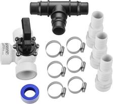 Monzana® baseino apėjimo rinkinys, 12 dalių, 3 krypčių vožtuvo jungtis, skersmuo 32/38 mm, žarnų spaustukai, smėlio filtro sistemos, baseino šildymas, šilumos siurblys, saulės šildymas