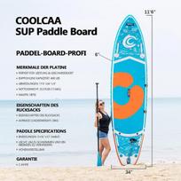 Coolcaa 354 cm x 86 cm x 15 cm irklentė su premium klasės priedais, keliamoji galia iki 210 kg, sup lenta suaugusiems ir paaugliams, visų lygių