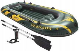 Pripučiama valtis Intex Seahawk 4 asmenų žvejybinė irklai + pompa 351 x 145 x 48 cm