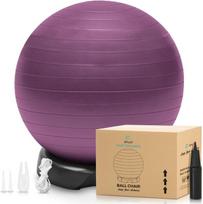 Enovi Easybalance gimnastikos kamuolys Pezzi kamuolys su pagrindu ir pompa 65 cm ametisto violetinė