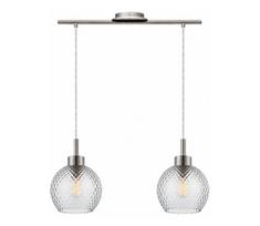 BRILAGI - LED liustra ant laido RETRO GLASS 2xE27/60W/230V matinis chromas/dūminė pilka