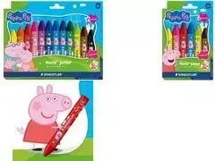 STAEDTLER Noris Junior Peppa Pig Wax Crayons 12 Colours in Plastic Case