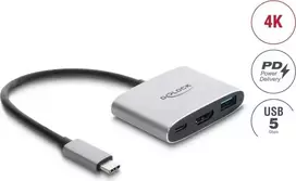 Delock USB Type-C Adapter to HDMI 4K 60 Hz with USB Type-A and USB Type-C PD 3.1 140 W