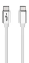 ANSMANN USB-C į USB-C duomenų ir įkrovimo laidas 1,2 m baltas 60W