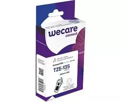 ARMOR WECARE suderinama Brother TZe-135 baltos spalvos ant skaidrios juostos etikečių juosta 12mm x 8m