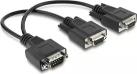 Delock Y-splitter laidas D-Sub 9 vyriškas į 2 moteriškus su varžtais 25 cm