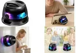 LogiLink SP0073 nešiojamas Bluetooth 5.4 TWS garsiakalbis su magnetiniu pritraukimu, LED apšvietimu, IPX5 atsparus vandeniui, juodas