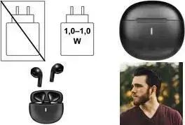 LogiLink Bluetooth TWS ausinės, IPX4 atsparios vandeniui, liečiamas valdymas, USB-C įkrovimo dėklas, juodos