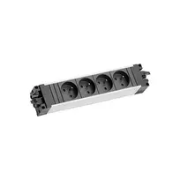 Bachmann STEP ALU 6x UTE GST18 France – 6 lizdų aliumininis ilgintuvas su GST18 įvadu, 230V/16A, 3680W, sidabrinis/juodas