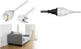 LogiLink LPS105 ilginamasis laidas, CEE 7/7 kampinis kištukas į CEE 7/3 lizdą, 2 m, baltas