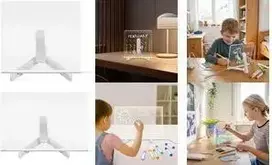 LogiLink LED šviečianti užrašų lenta 20x20 cm su 7 fluorescenciniais rašikliais, USB maitinimu, akrilinė, įvairiaspalvė