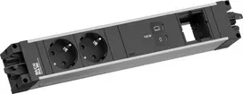 Bachmann STEP ALU 2x Schuko 1x USB-C 100W 1x Custom Module maitinimo skirstytuvas